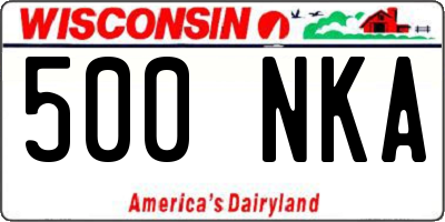 WI license plate 500NKA