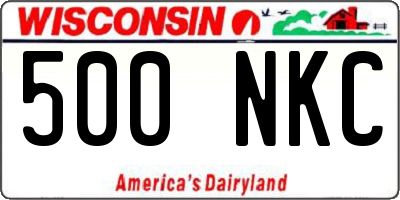 WI license plate 500NKC