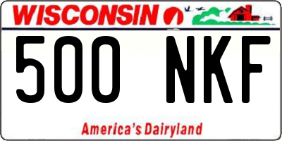 WI license plate 500NKF