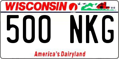 WI license plate 500NKG