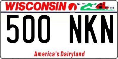 WI license plate 500NKN