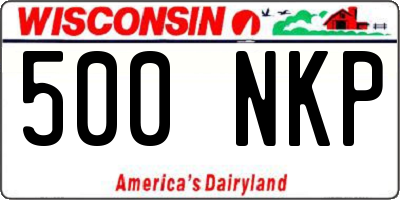 WI license plate 500NKP