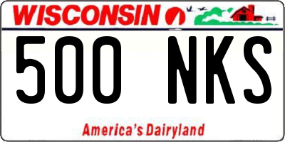 WI license plate 500NKS