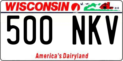 WI license plate 500NKV