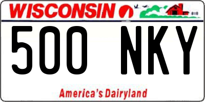 WI license plate 500NKY