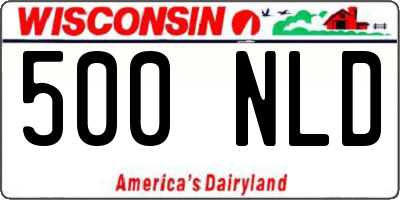 WI license plate 500NLD