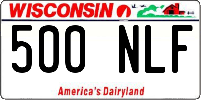WI license plate 500NLF