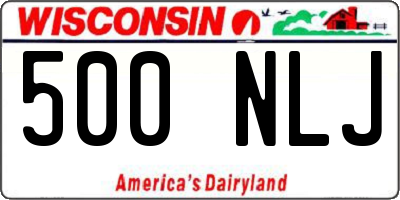 WI license plate 500NLJ