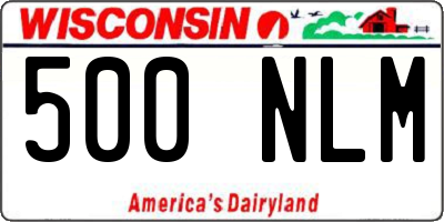WI license plate 500NLM