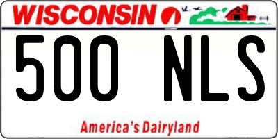 WI license plate 500NLS