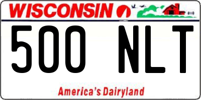 WI license plate 500NLT