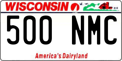 WI license plate 500NMC