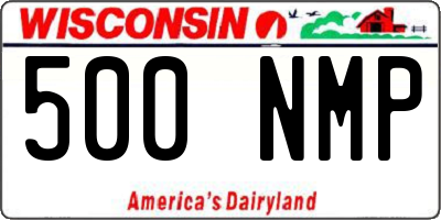 WI license plate 500NMP