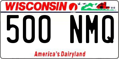 WI license plate 500NMQ