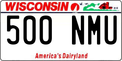 WI license plate 500NMU