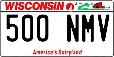 WI license plate 500NMV