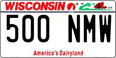 WI license plate 500NMW