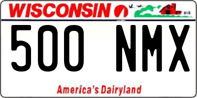 WI license plate 500NMX