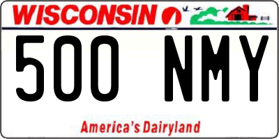 WI license plate 500NMY