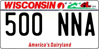 WI license plate 500NNA