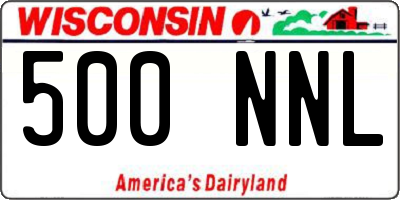 WI license plate 500NNL