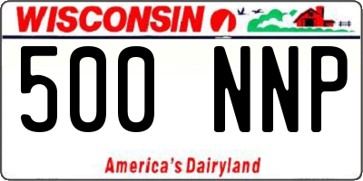 WI license plate 500NNP