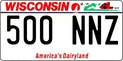 WI license plate 500NNZ