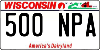 WI license plate 500NPA