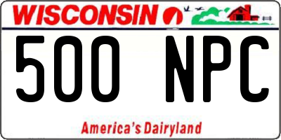 WI license plate 500NPC