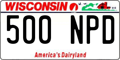 WI license plate 500NPD