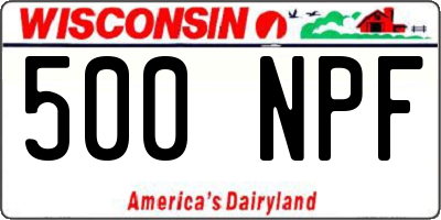 WI license plate 500NPF