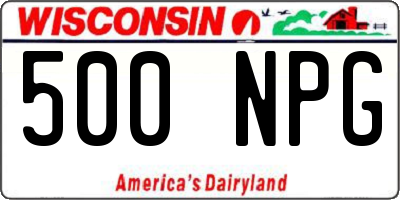 WI license plate 500NPG