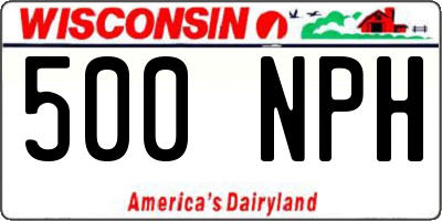 WI license plate 500NPH