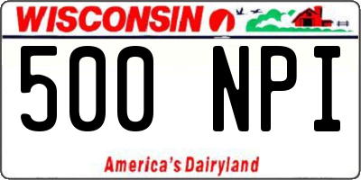 WI license plate 500NPI