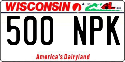 WI license plate 500NPK