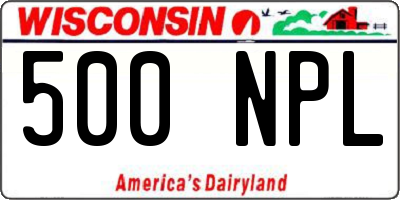 WI license plate 500NPL