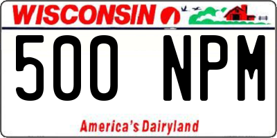 WI license plate 500NPM