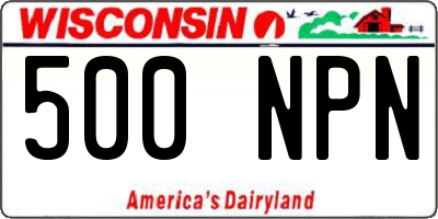 WI license plate 500NPN