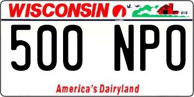 WI license plate 500NPO
