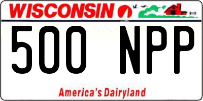 WI license plate 500NPP