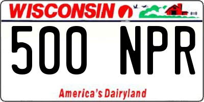 WI license plate 500NPR