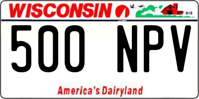 WI license plate 500NPV