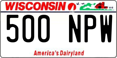 WI license plate 500NPW
