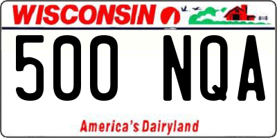 WI license plate 500NQA