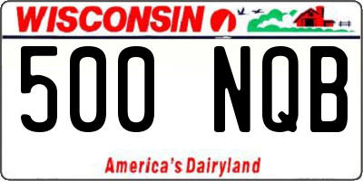 WI license plate 500NQB