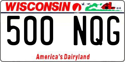 WI license plate 500NQG