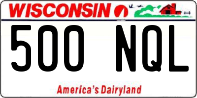 WI license plate 500NQL