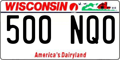 WI license plate 500NQO