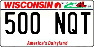 WI license plate 500NQT