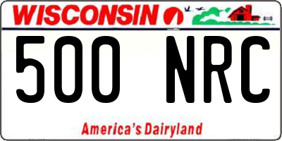 WI license plate 500NRC